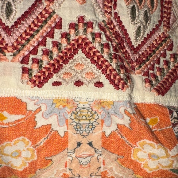 Sundance Madison Embroidered Patchwork Print Long Sleeve Tee - S - Picture 9 of 12